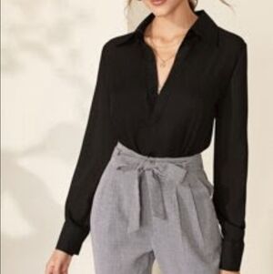 SHEIN Elegant Black Blouse - Small